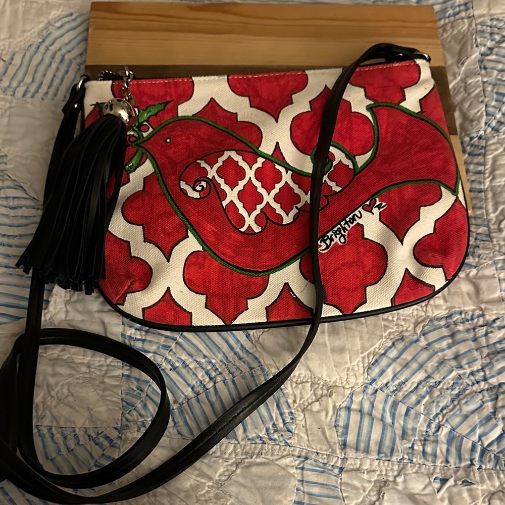 Brighton Red and White Patterned Crossbody Bag (JJ)